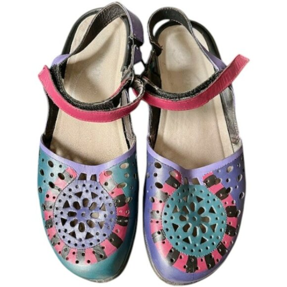 NAOT Arataki Hand Painted Closed Toe Slingback Sandal - Multi - EU 40 (US 9) - Picture 4 of 7